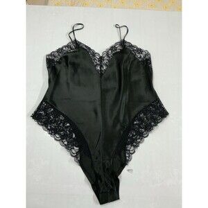 Delicates Vintage Women's Bodysuit Size L Black Color